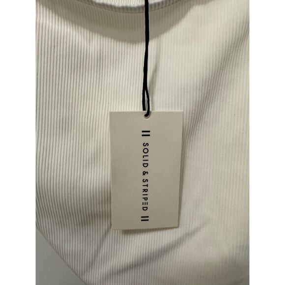 Solid & Striped NWT White Ribbed Cropped Camisole Tank Top Size Large - Picture 4 of 5